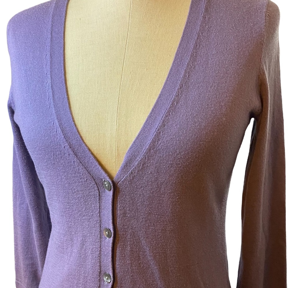 Ann Taylor Purple V Neck Cardigan XS